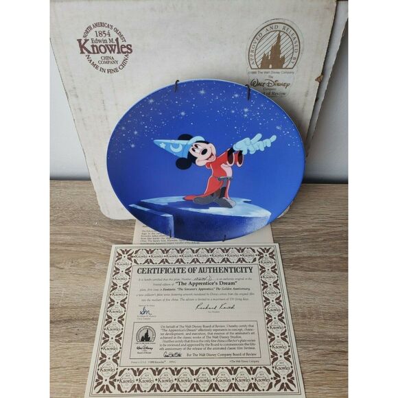 1990 Knowles Walt Disney Fantasia Limited Edition "The Apprentices Dream" Plate - Picture 1 of 7